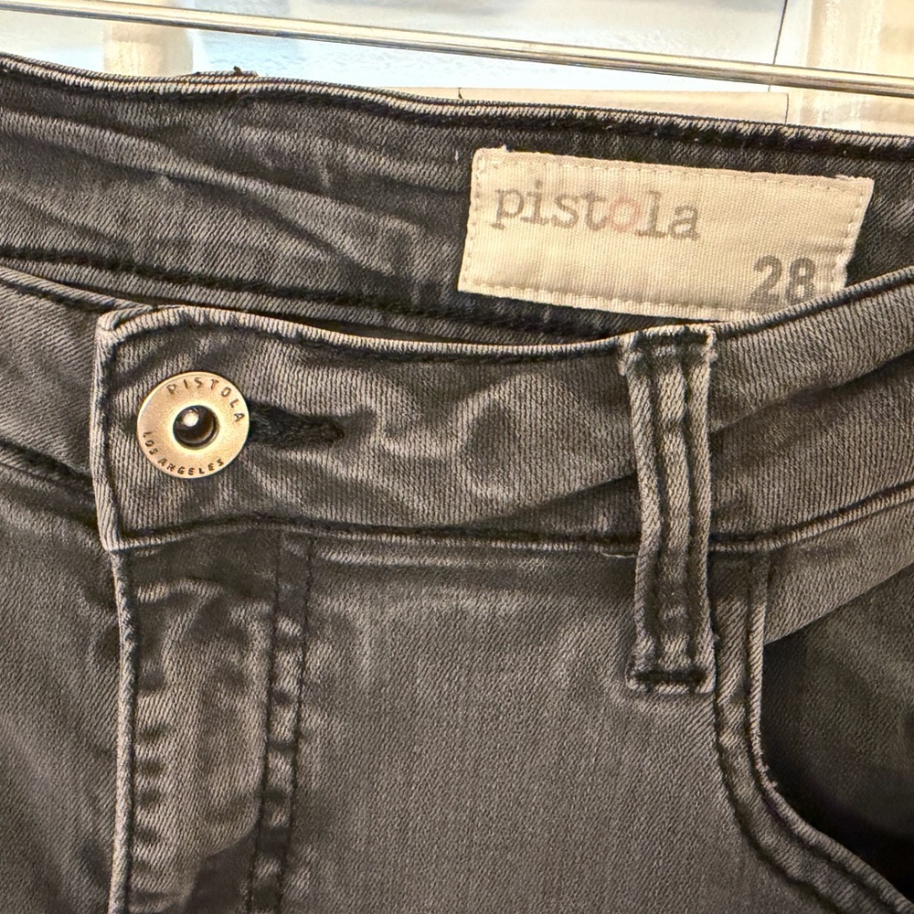Pistola Audrey Moto Skinny Jeans in Charcoal Black, EUC, size 28. Stretch Denim - Picture 10 of 10